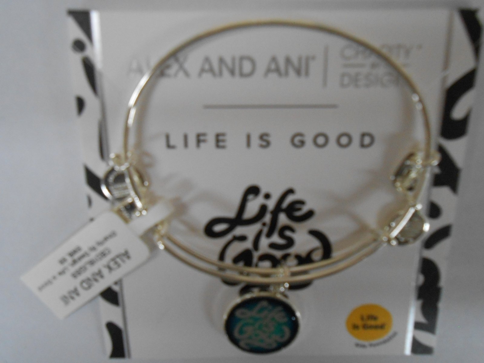 Alex and Ani LIFE IS GOOD Bangle Bracelet Shiny Silver NWTBC