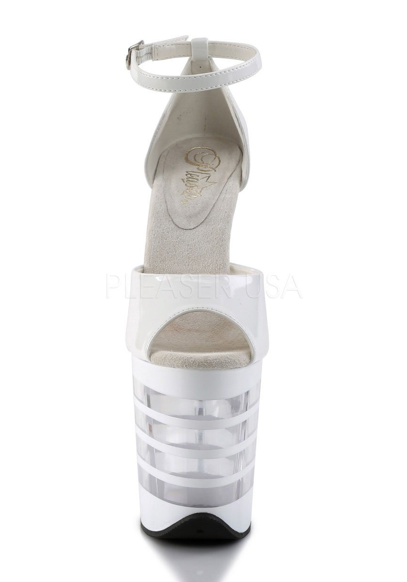 4 Inch Lined Platform Ankle Strap Close Back Sandal 8 Inch Heel
