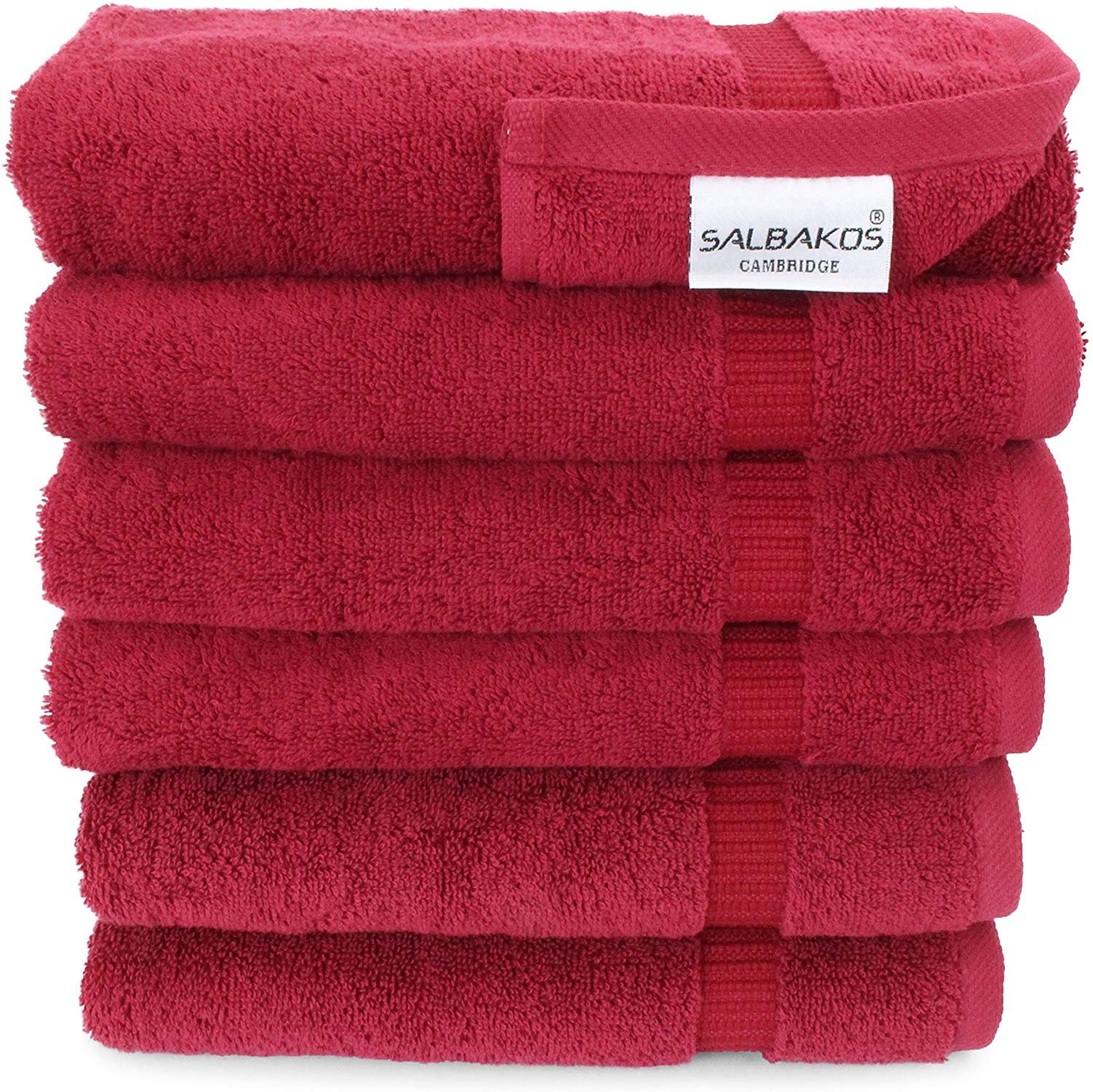 SALBAKOS Luxury Turkish Cotton 6-Piece Eco-Friendly Hand Towels Pick Color