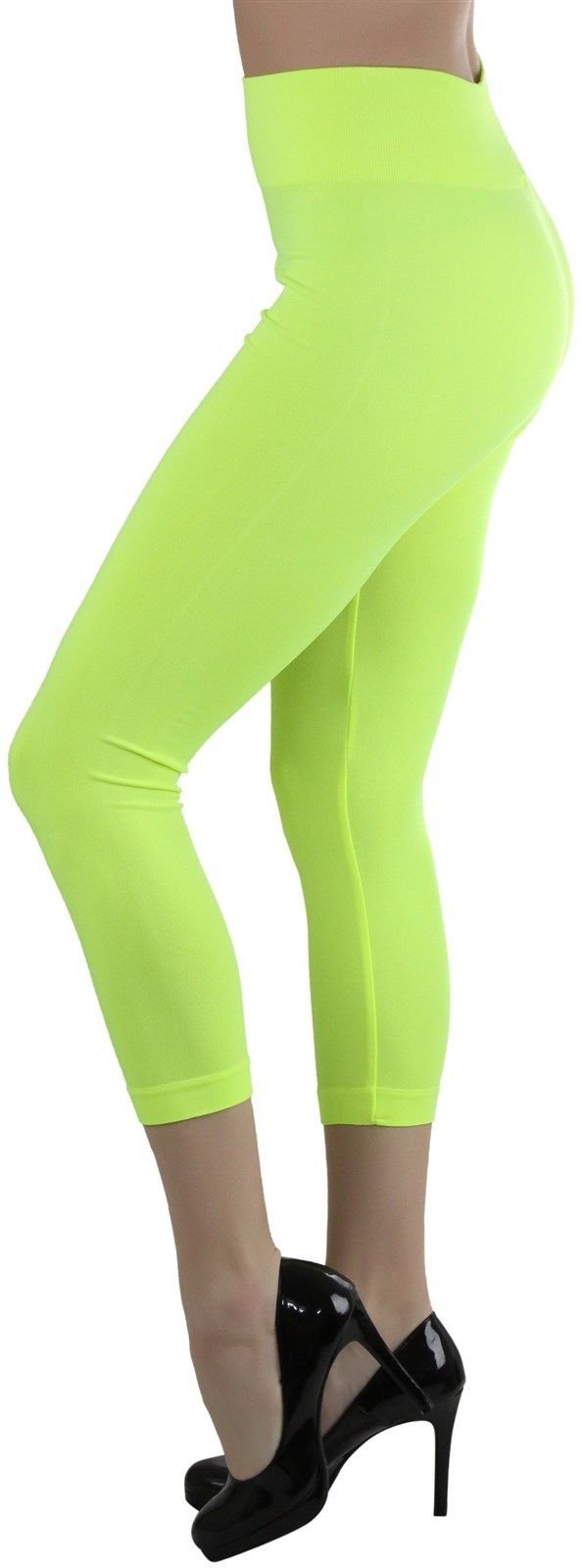 FashionCatch Women/'s 27/" Seamless Capri Leggings Thick Waistband