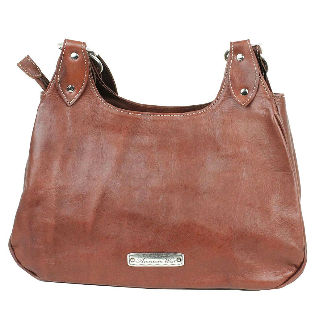 American West Leather Medium Hobo Shoulder Handbag