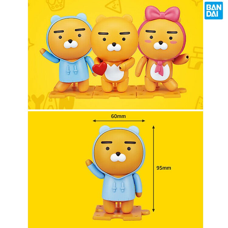 Kakao Friends x Bandai Plastic Model Standing Ryan Figure Ribbon Hoodie Heart