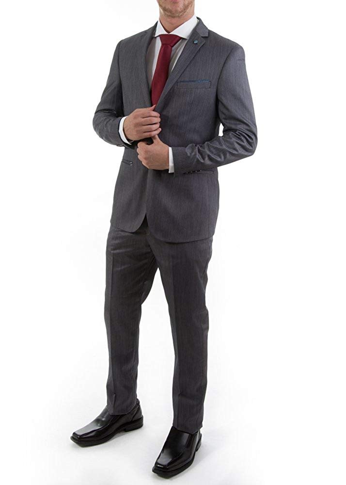 BH Men's Single Breasted X-Slim Fit 2-Piece Formal Suit Set - CLEARANCE