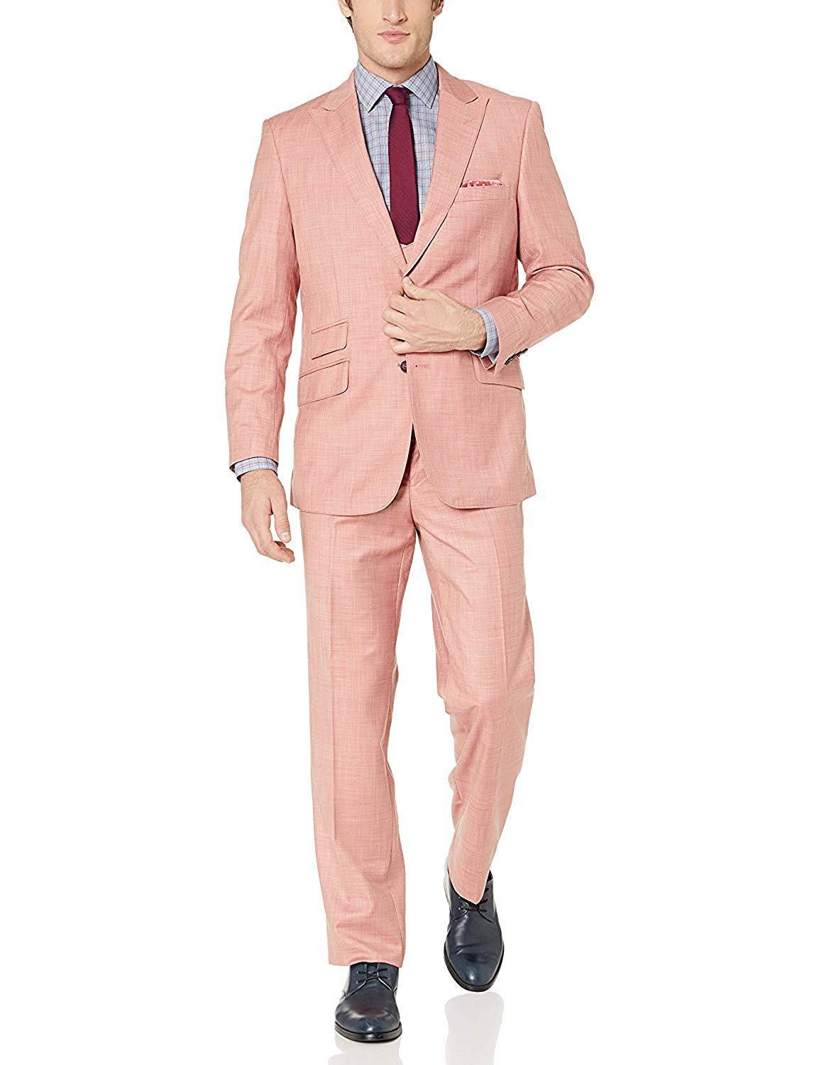 Men's Suit Modern Fit 3-Piece (Jacket, Vets, Trousers) Peak Lapel - CLEARANCE - Picture 53 of 59