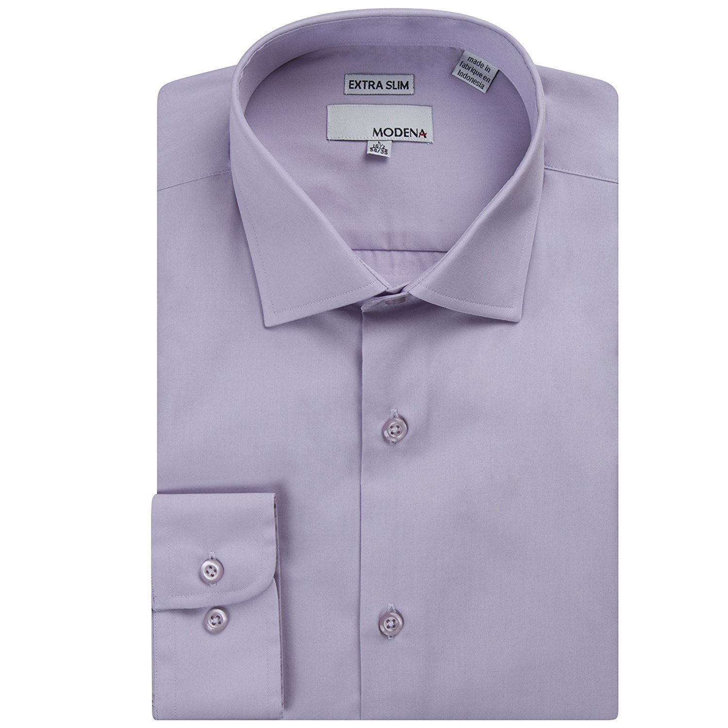 Modena Men's Extra Slim Fit Long Sleeve Solid Dress Shirt - Colors - Picture 4 of 6