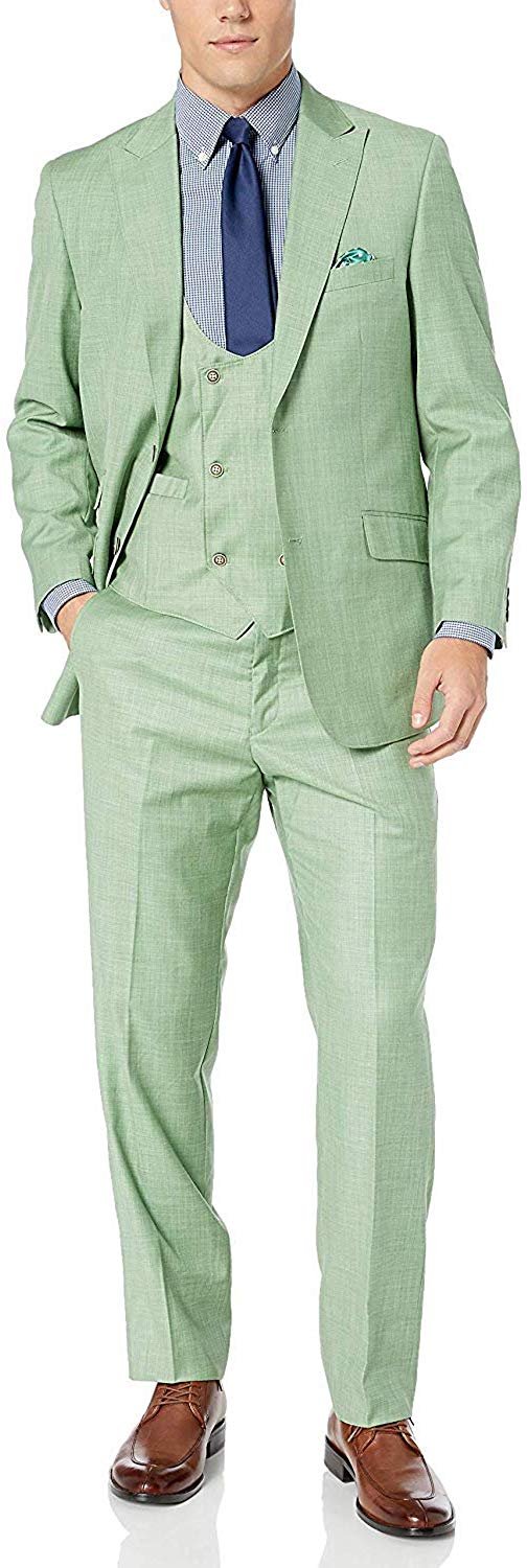 Men's Suit Modern Fit 3-Piece (Jacket, Vets, Trousers) Peak Lapel - CLEARANCE - Picture 32 of 59