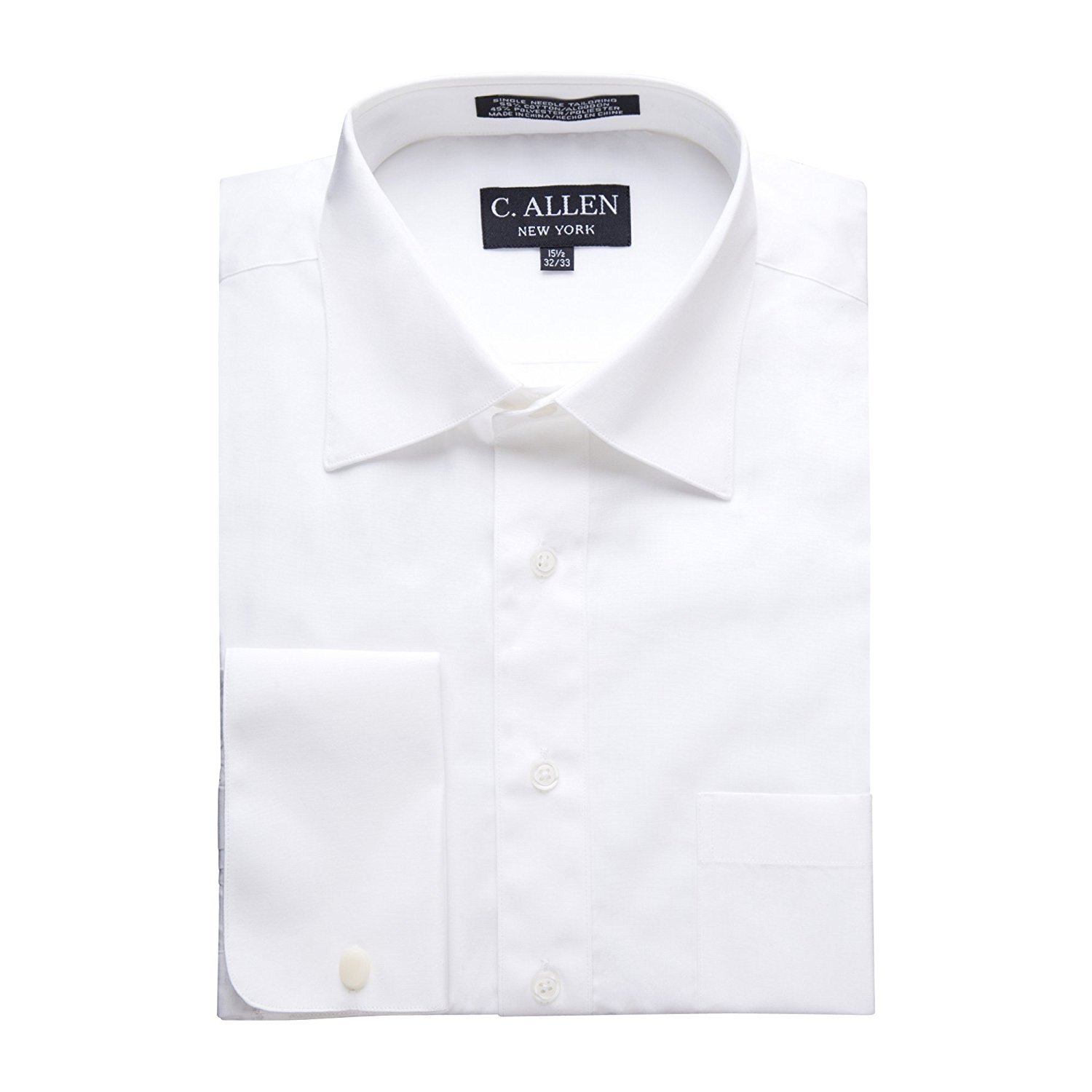 C. Allen Men's Regular Fit French Cuff Solid Dress Shirt - Closeout ...