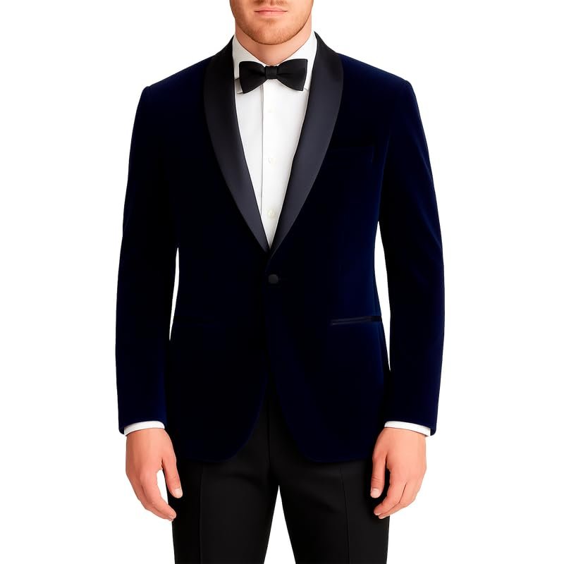Adam Baker Men’s Slim Fit Shawl Collar Velvet Dinner Jacket