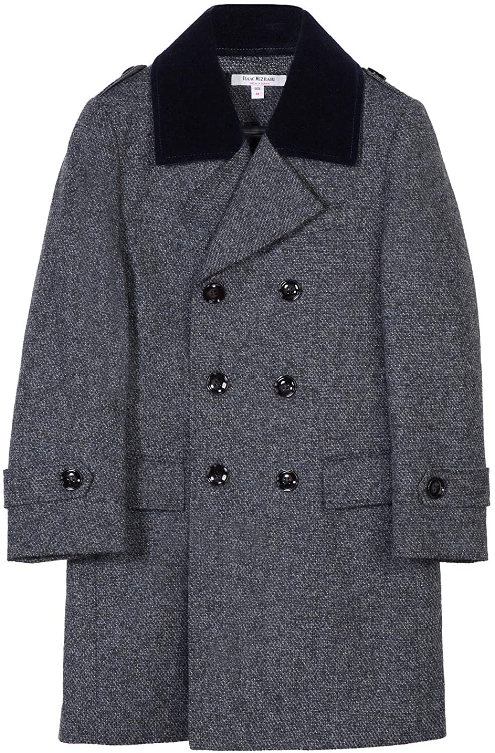 Isaac Mizrahi Boy's Velvet Collar Quilt Lined Wool Blend Peacoat - Colors - Picture 19 of 19