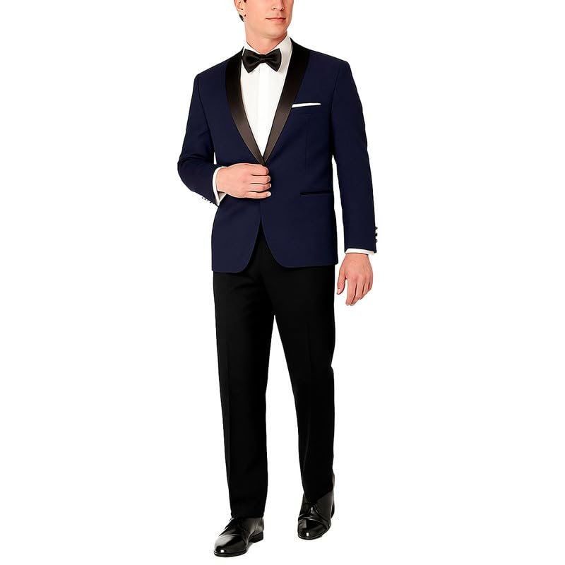 Esmoquin Adam Baker Para Hombre Calce Ajustado Cuello Chal Separado (Chaqueta y Pantalones) - Imagen 20 de 24