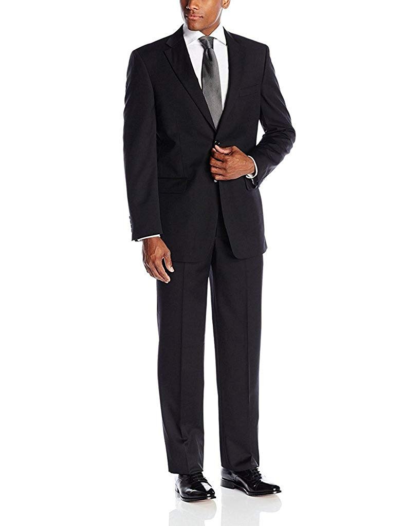 Giorgio Fiorelli Men's Portly Fit Single Breasted Two-Piece Solid Suit Set - Picture 11 of 18