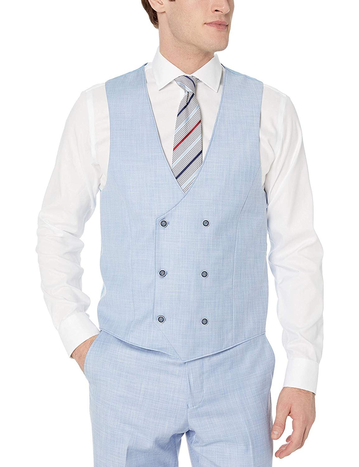 Men's Suit Modern Fit 3-Piece (Jacket, Vets, Trousers) Peak Lapel - CLEARANCE - Picture 42 of 59