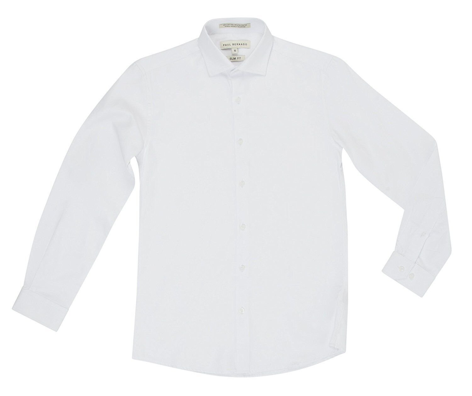 Paul Bernado Boy's Slim Fit French Cuff Pique Design Dress Shirt - CLEARANCE - Picture 2 of 2