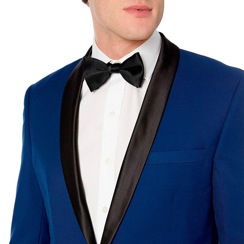 Esmoquin Adam Baker Para Hombre Calce Ajustado Cuello Chal Separado (Chaqueta y Pantalones) - Imagen 12 de 24
