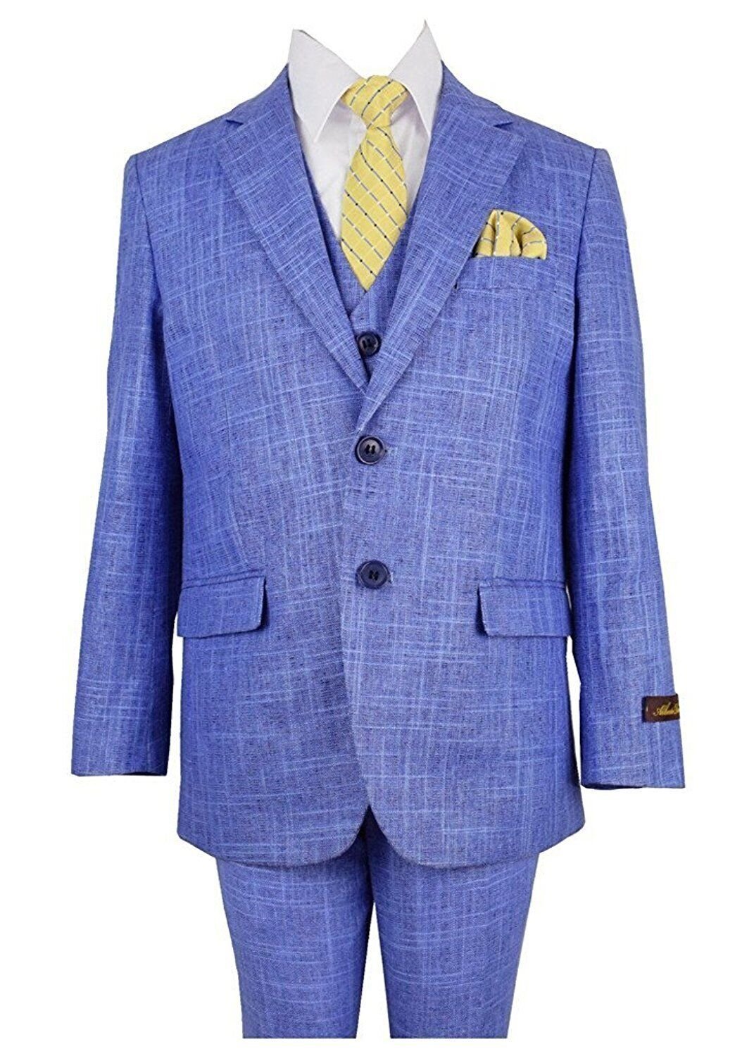 Boy's Regular Fit Formal 5 Piece Linen Suit Set - CLEARANCE, FINAL SALE! - Picture 2 of 5