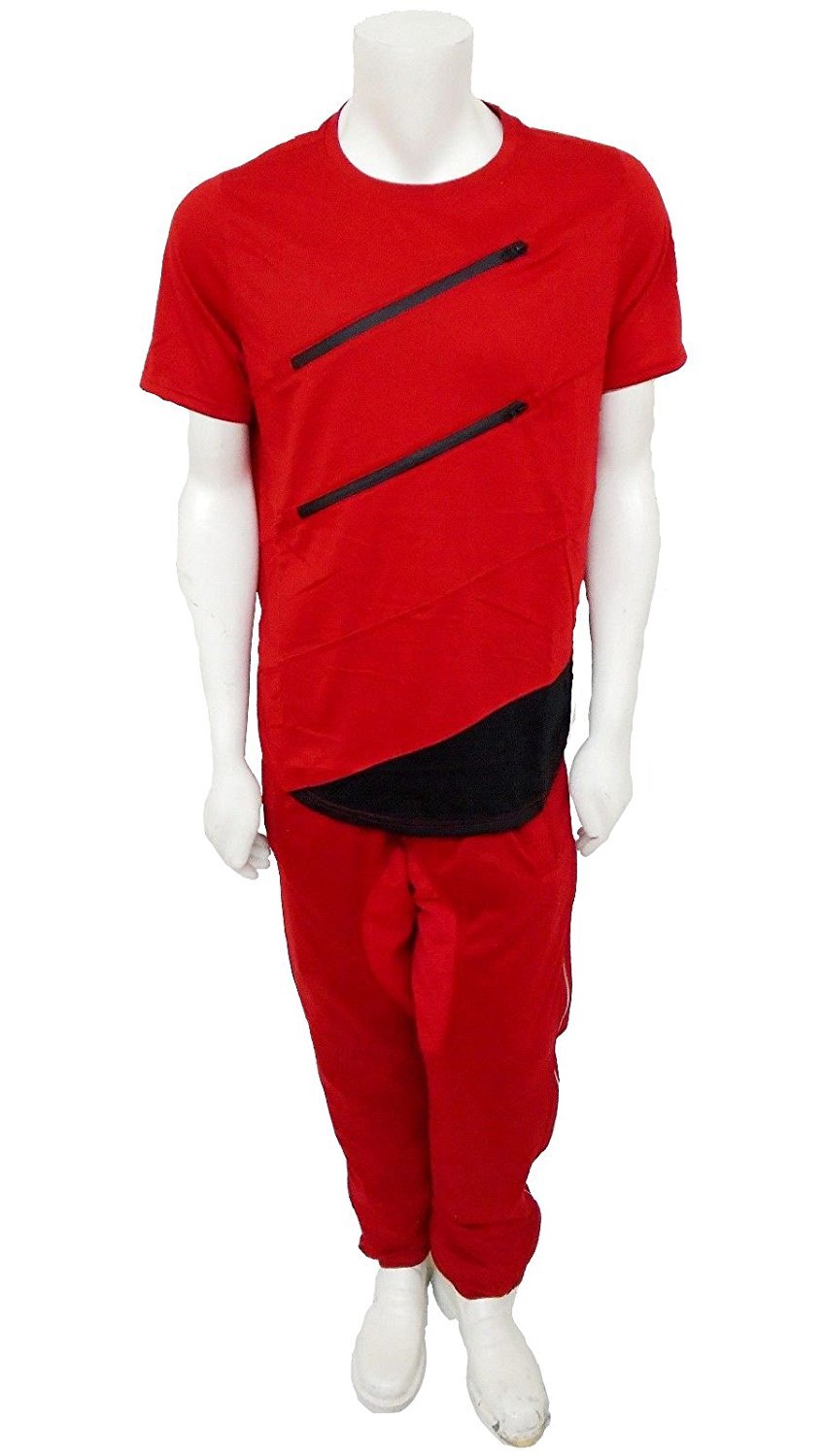 True Rock Men’s Daniel Crew Neck Contrast Zip T-Shirt – Colors – CLEARANCE