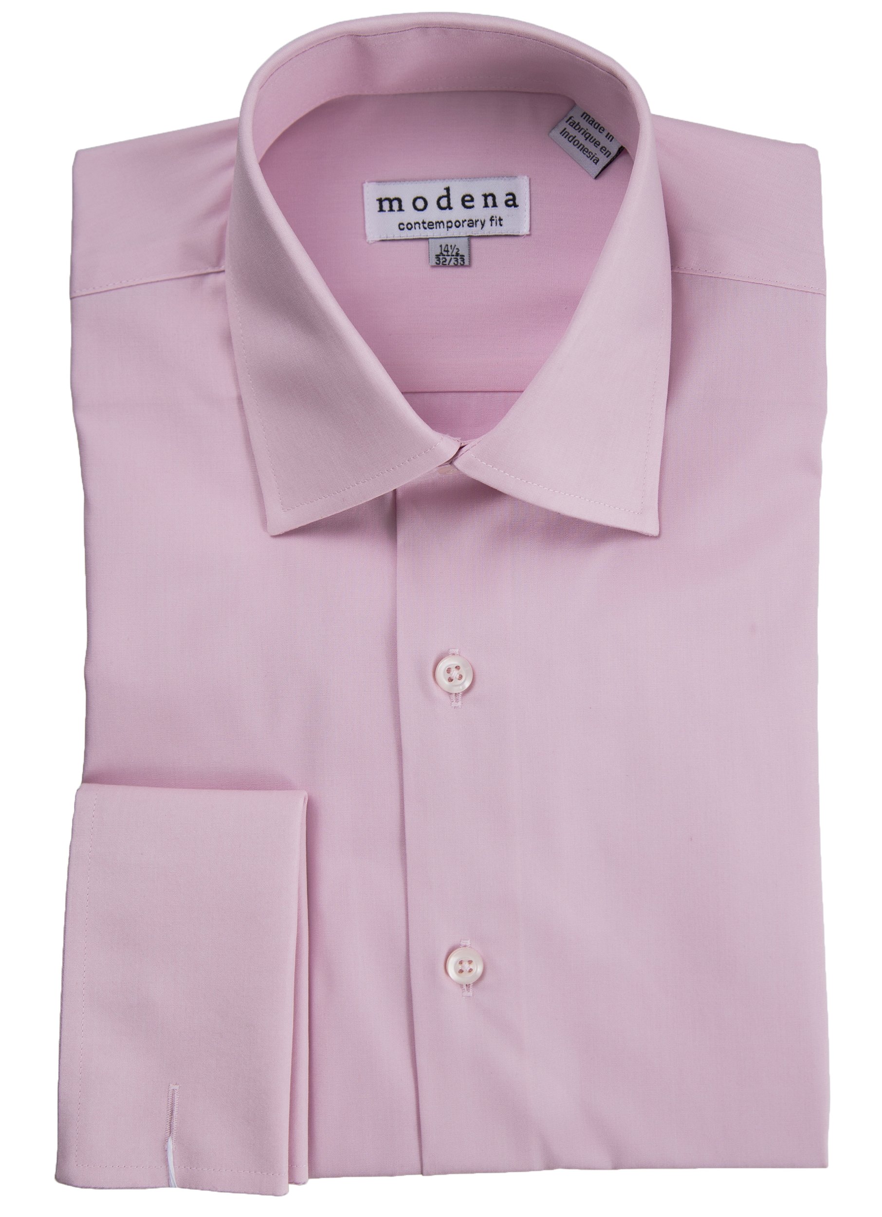 Modena Men’s Contemporary (Slim) Fit French Cuff Solid Dress Shirt - Picture 8 of 10