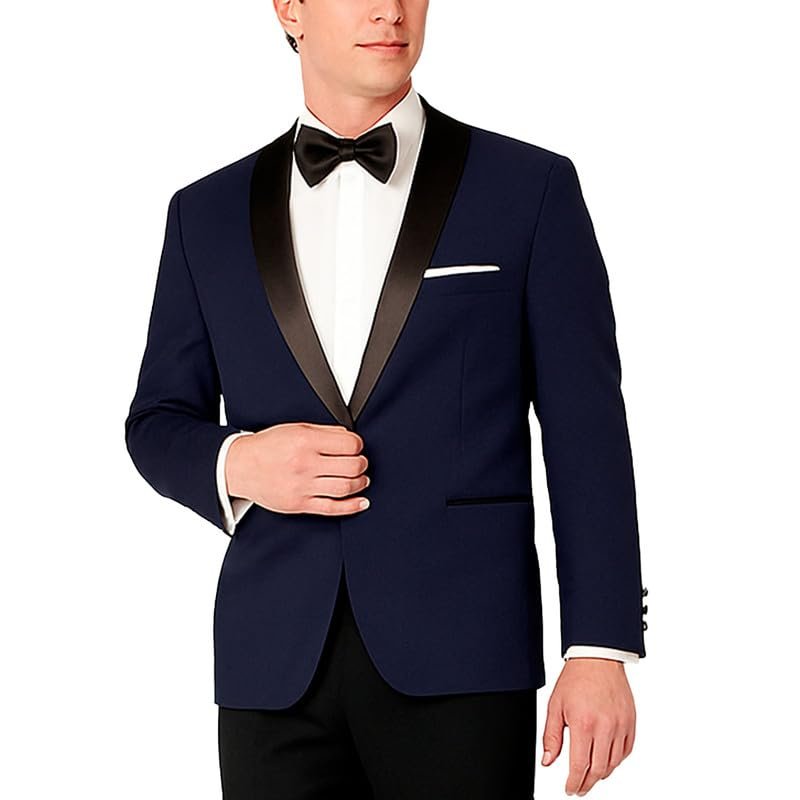 Esmoquin Adam Baker Para Hombre Calce Ajustado Cuello Chal Separado (Chaqueta y Pantalones) - Imagen 18 de 24