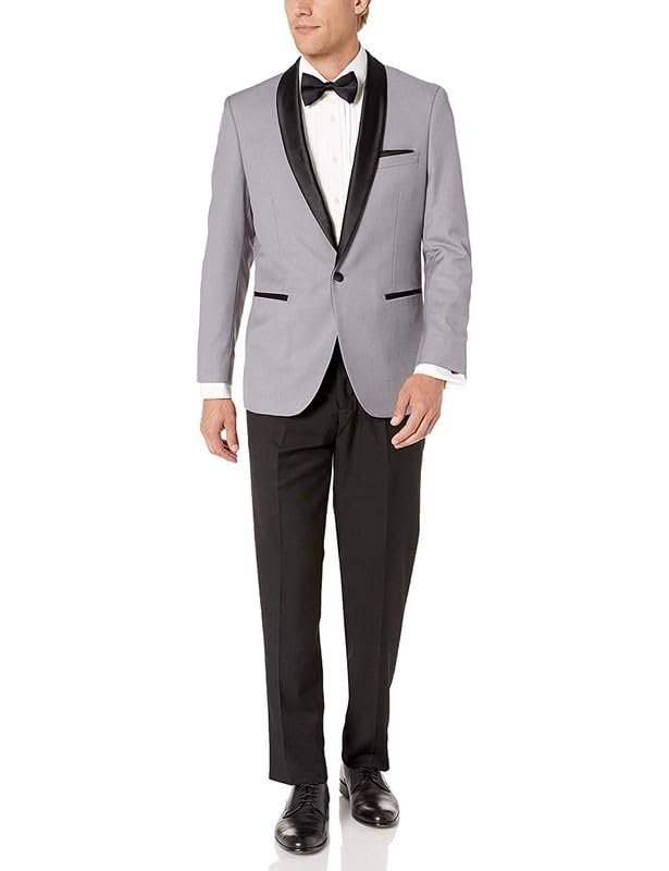 Esmoquin Adam Baker Para Hombre Calce Ajustado Cuello Chal Separado (Chaqueta y Pantalones) - Imagen 17 de 24