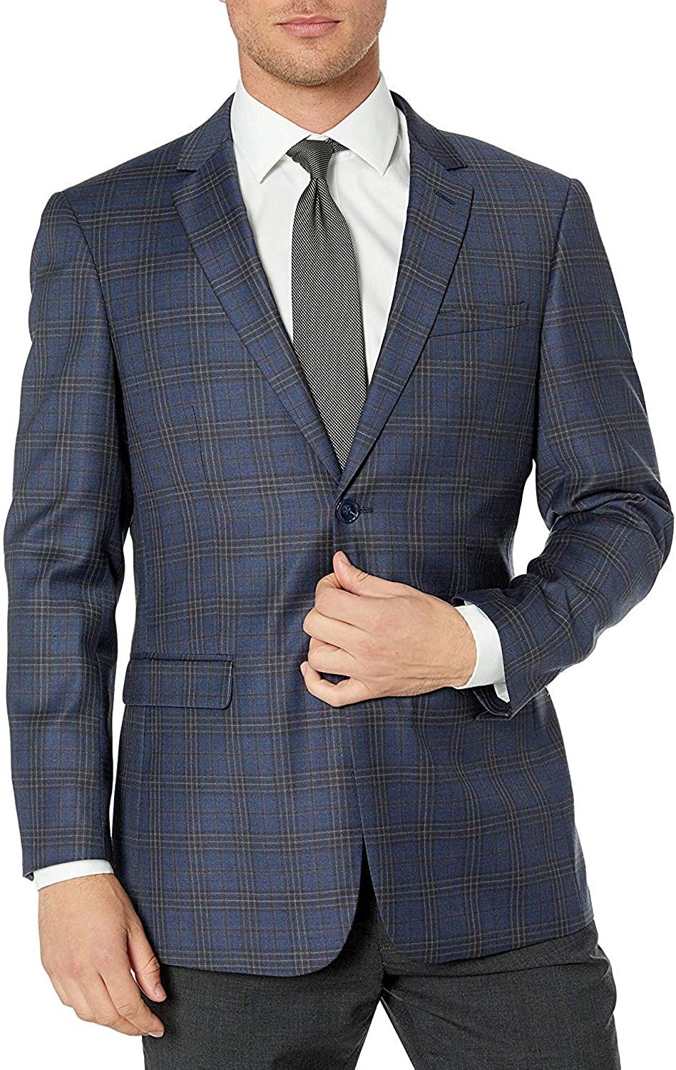 Adam Baker Men's Single Breasted 100% Wool Ultra Slim Fit Blazer/Sport Coat - Picture 3 of 4