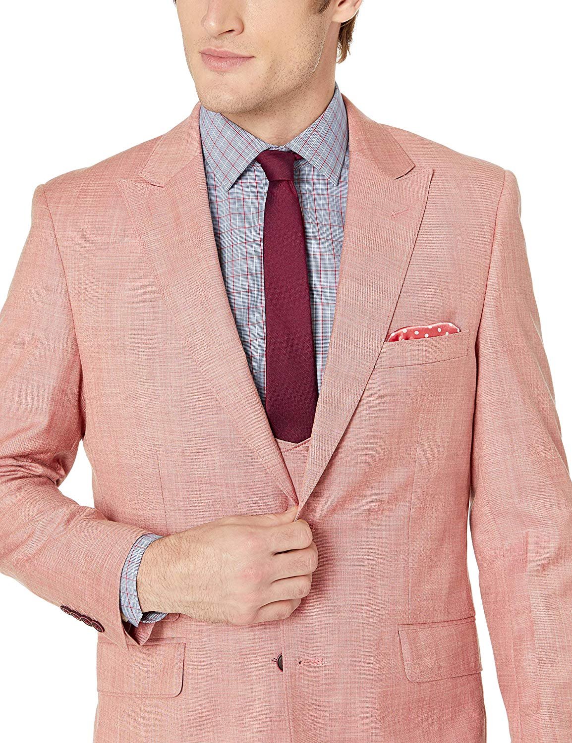 Men's Suit Modern Fit 3-Piece (Jacket, Vets, Trousers) Peak Lapel - CLEARANCE - Picture 55 of 59