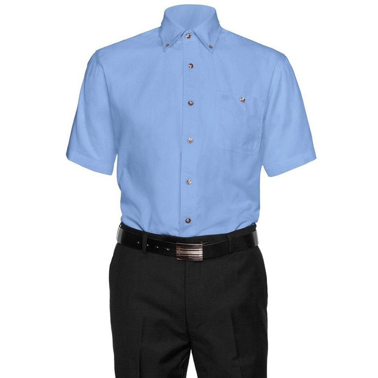 AKA Mens 100% Cotton Button Down Short Sleeve Dress Shirt - Colors | eBay