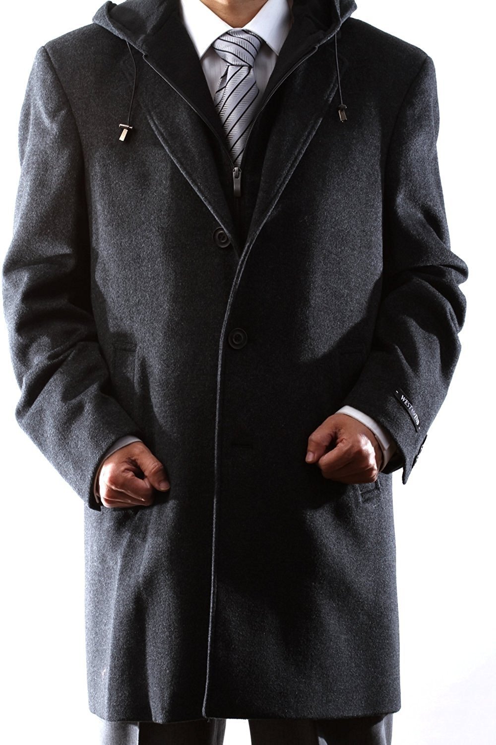 Derecho Sicilia Serpiente Men&#039;s Single Breasted Luxury Wool Three Quarter Length Topcoat with  Hood | eBay