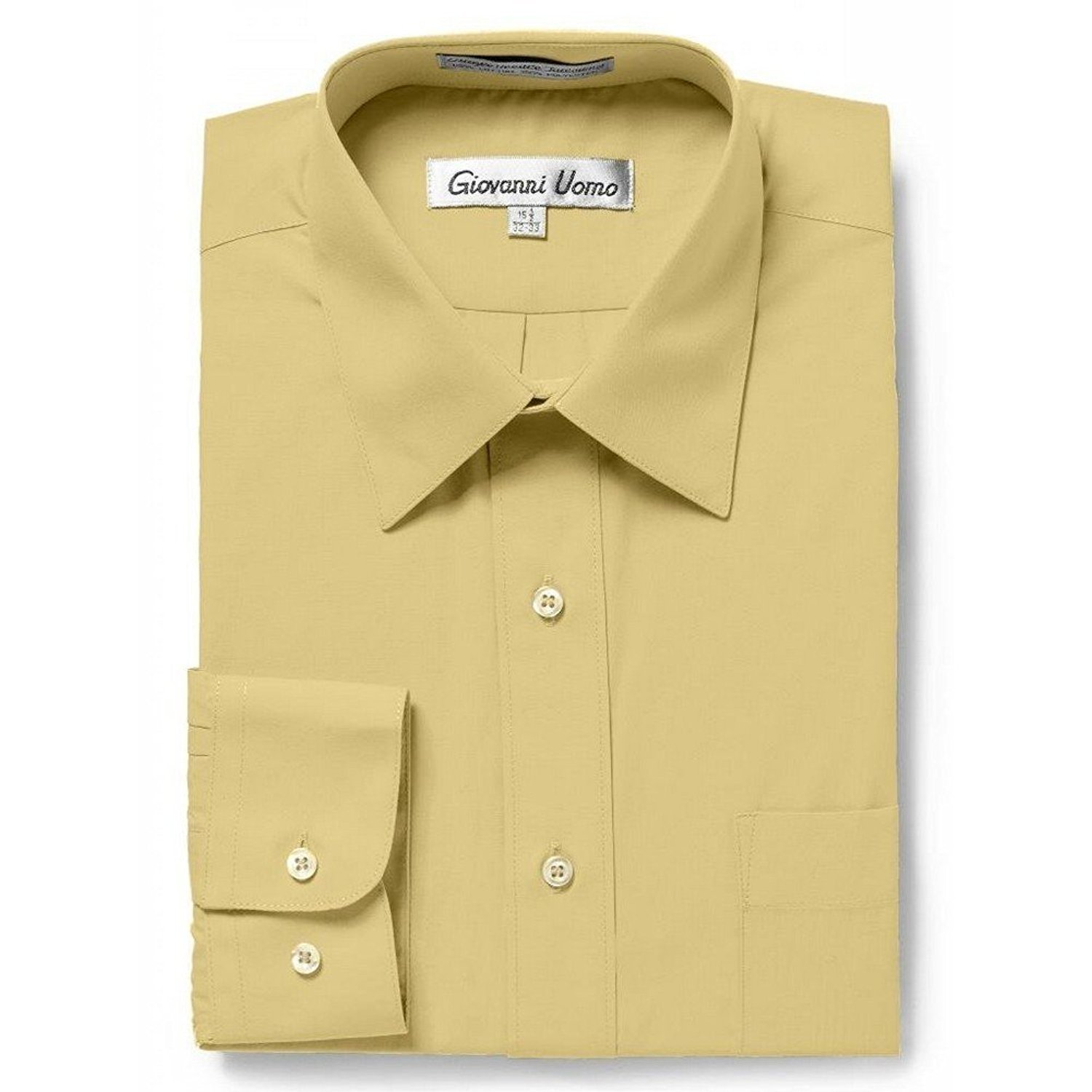 NEW Mens Regular Fit Long Sleeve Button Down Solid Casual or Dress Shirt -Colors - Picture 12 of 14