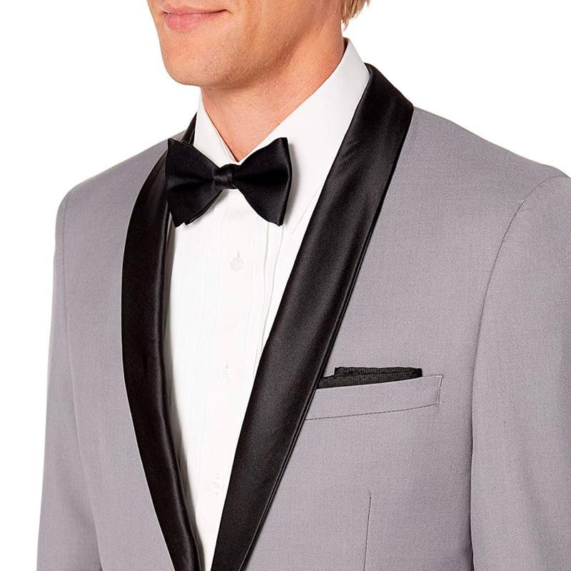Esmoquin Adam Baker Para Hombre Calce Ajustado Cuello Chal Separado (Chaqueta y Pantalones) - Imagen 16 de 24