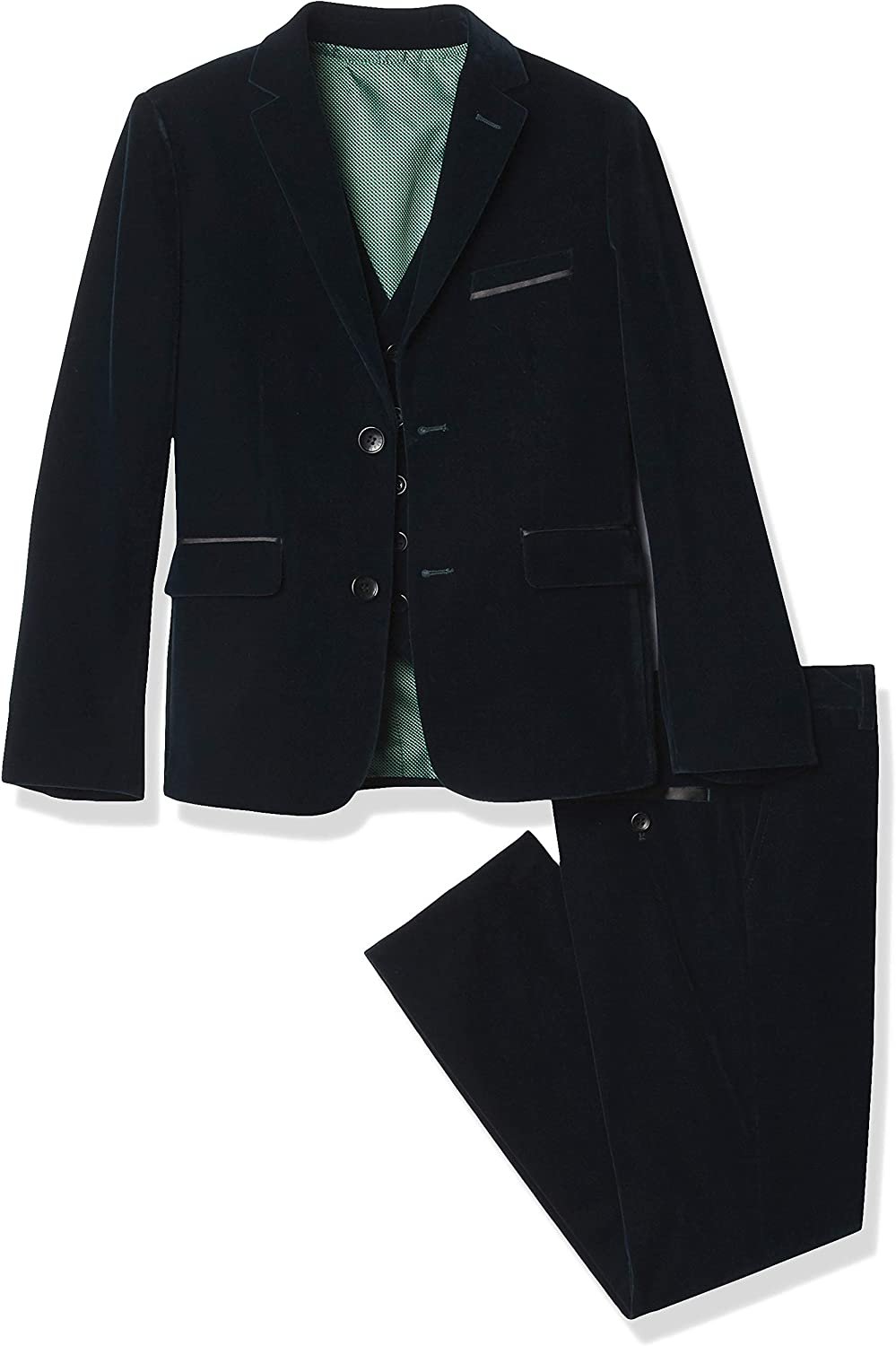 Isaac Mizrahi Boys' Slim Fit 3 Piece Velvet Suit - Picture 28 of 29