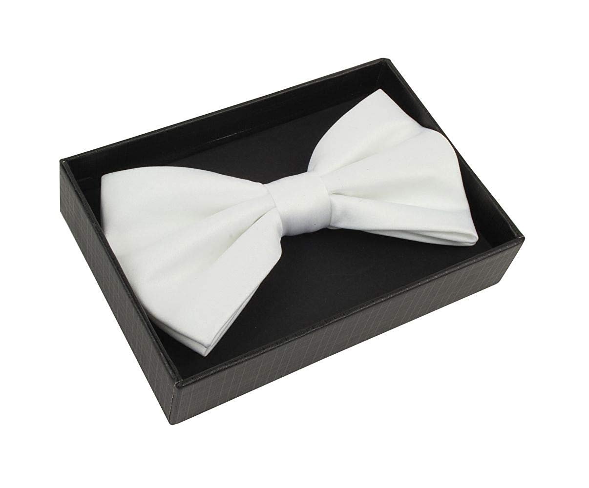 Adam Baker Twill Pattern Pre-Tied Bow Tie with Pocket Square and Cufflinks