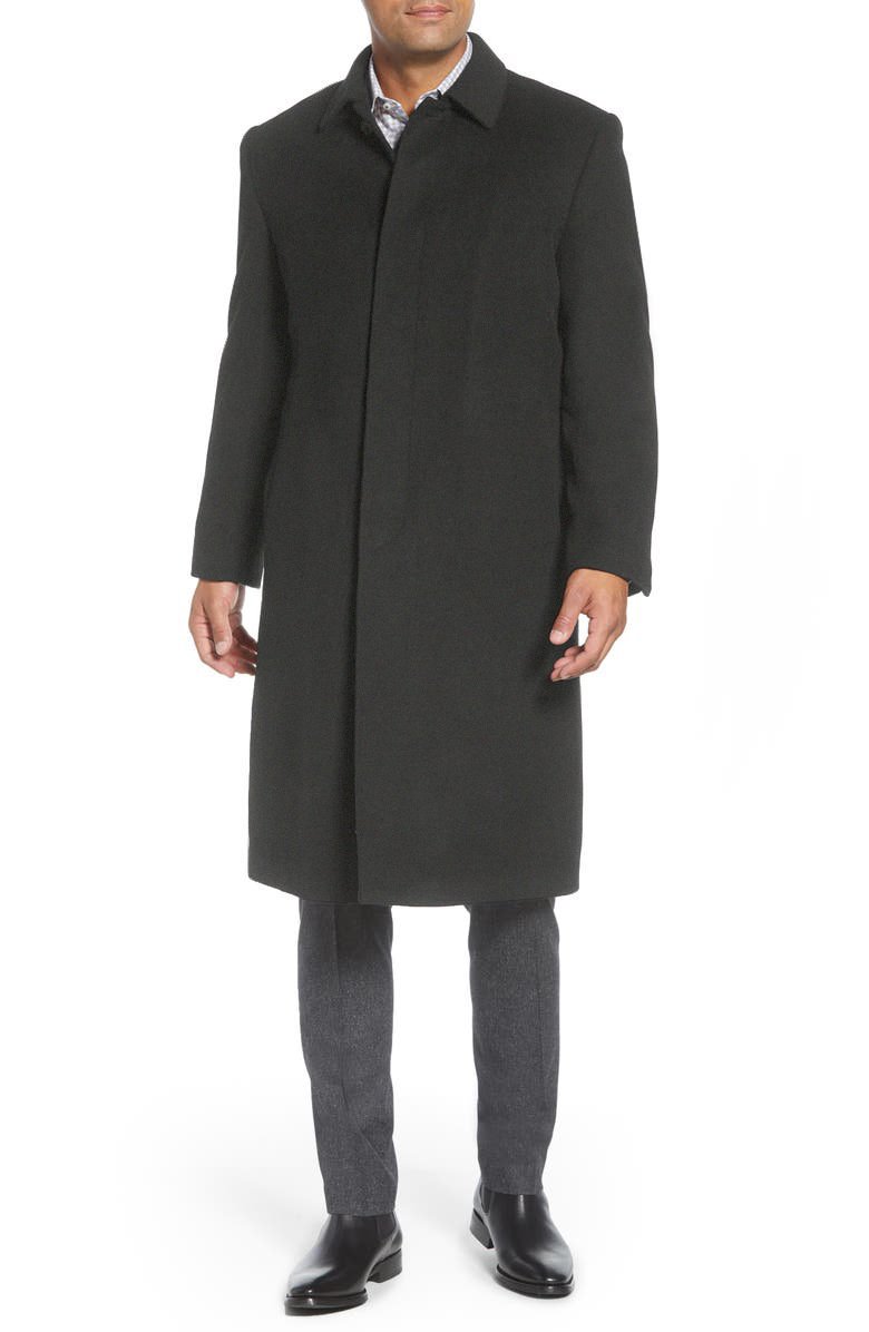 Pre-owned Hart Schaffner Marx Men's Stanley Cashmere-blend Coat In Charcoal