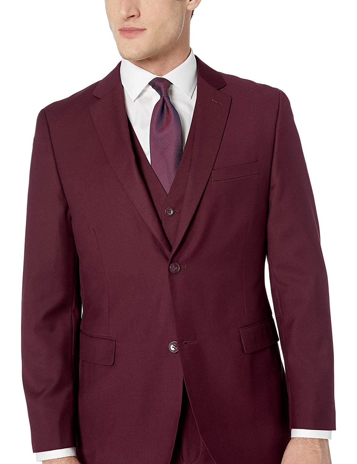 Caravelli Men's Single Breasted Slim Fit 2-Button Vested Suit Set | eBay