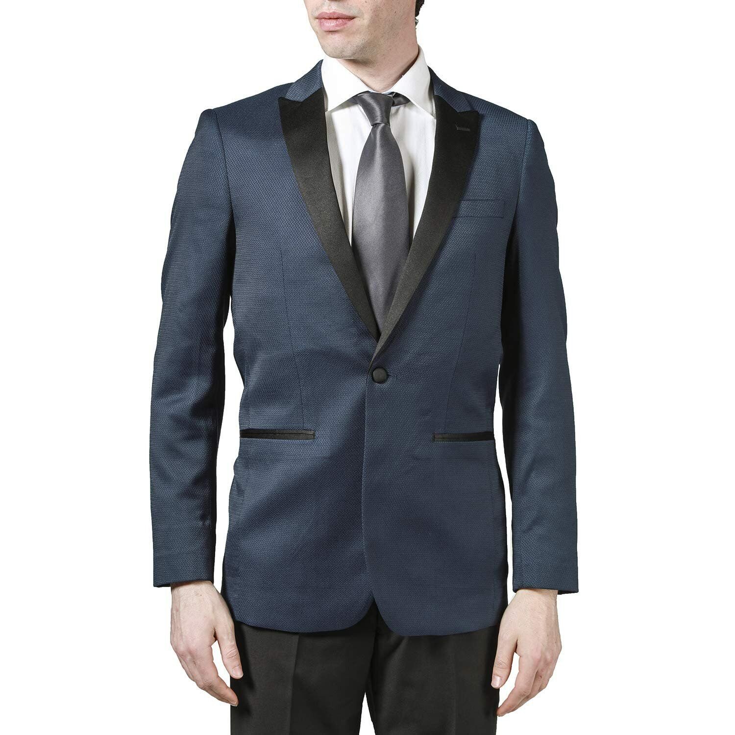 London Fog Men's Peak Lapel Shawl Collar Regular Fit Two Piece Tuxedo-CLEARANCE - Picture 2 of 3