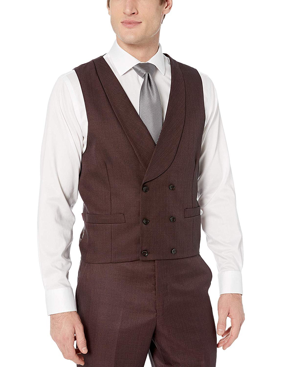 Men's Suit Modern Fit 3-Piece (Jacket, Vets, Trousers) Peak Lapel - CLEARANCE - Picture 28 of 59
