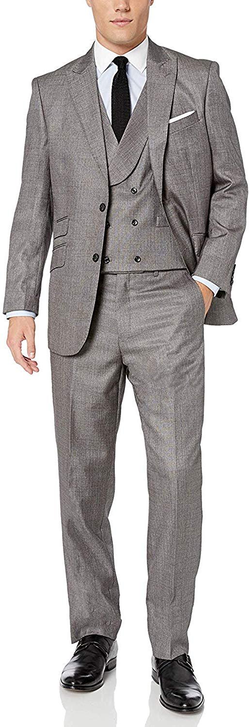 Men's Suit Modern Fit 3-Piece (Jacket, Vets, Trousers) Peak Lapel - CLEARANCE - Picture 46 of 59