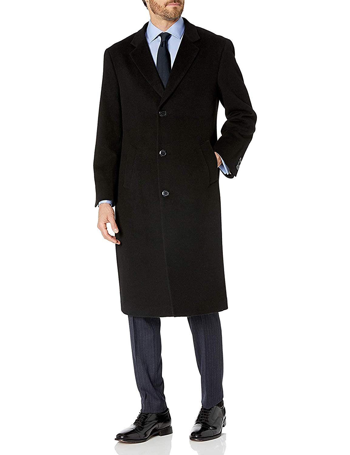Pre-owned Hart Schaffner Marx Men's Overcoat Luxury Wool Full Length Insulated Topcoat In Black