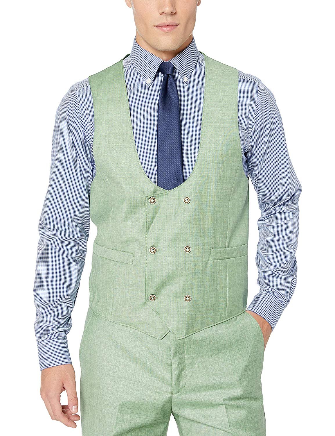 Men's Suit Modern Fit 3-Piece (Jacket, Vets, Trousers) Peak Lapel - CLEARANCE - Picture 35 of 59