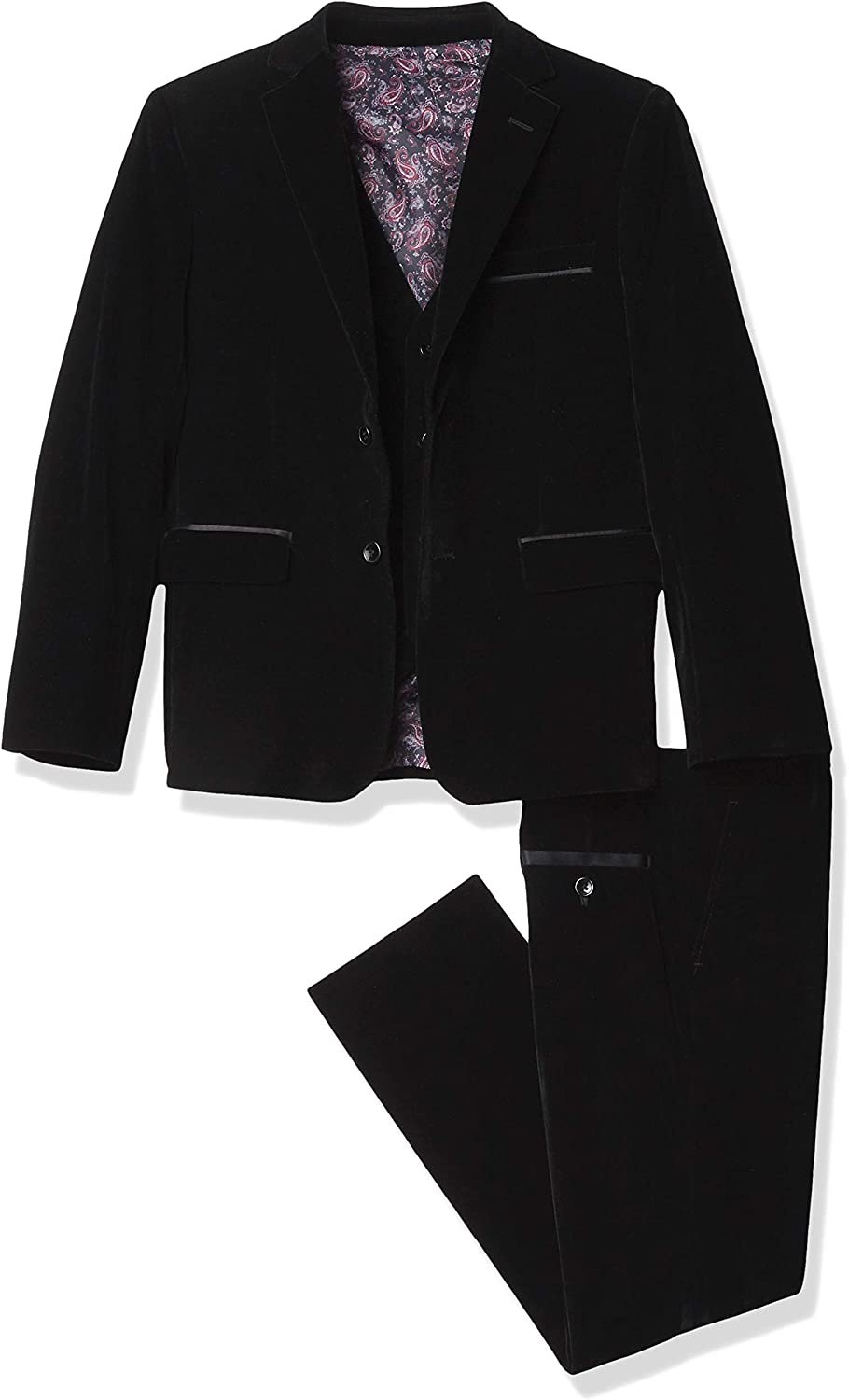 Isaac Mizrahi Boys' Slim Fit 3 Piece Velvet Suit - Picture 25 of 29