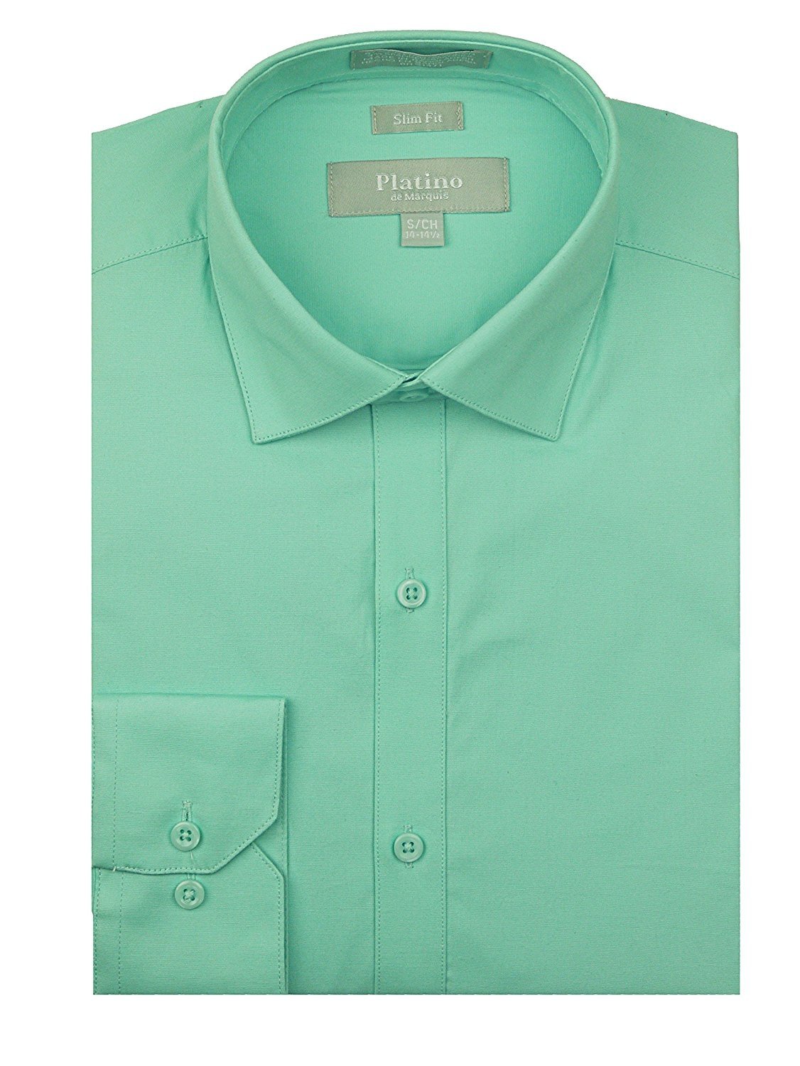 Marquis Platino Men's Slim Fit Cotton Stretch Long Sleeve Dress Shirt - CLEARANCE - FINAL SALE Powder Blue / XX-Large