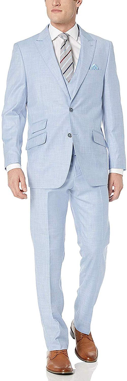 Men's Suit Modern Fit 3-Piece (Jacket, Vets, Trousers) Peak Lapel - CLEARANCE - Picture 39 of 59