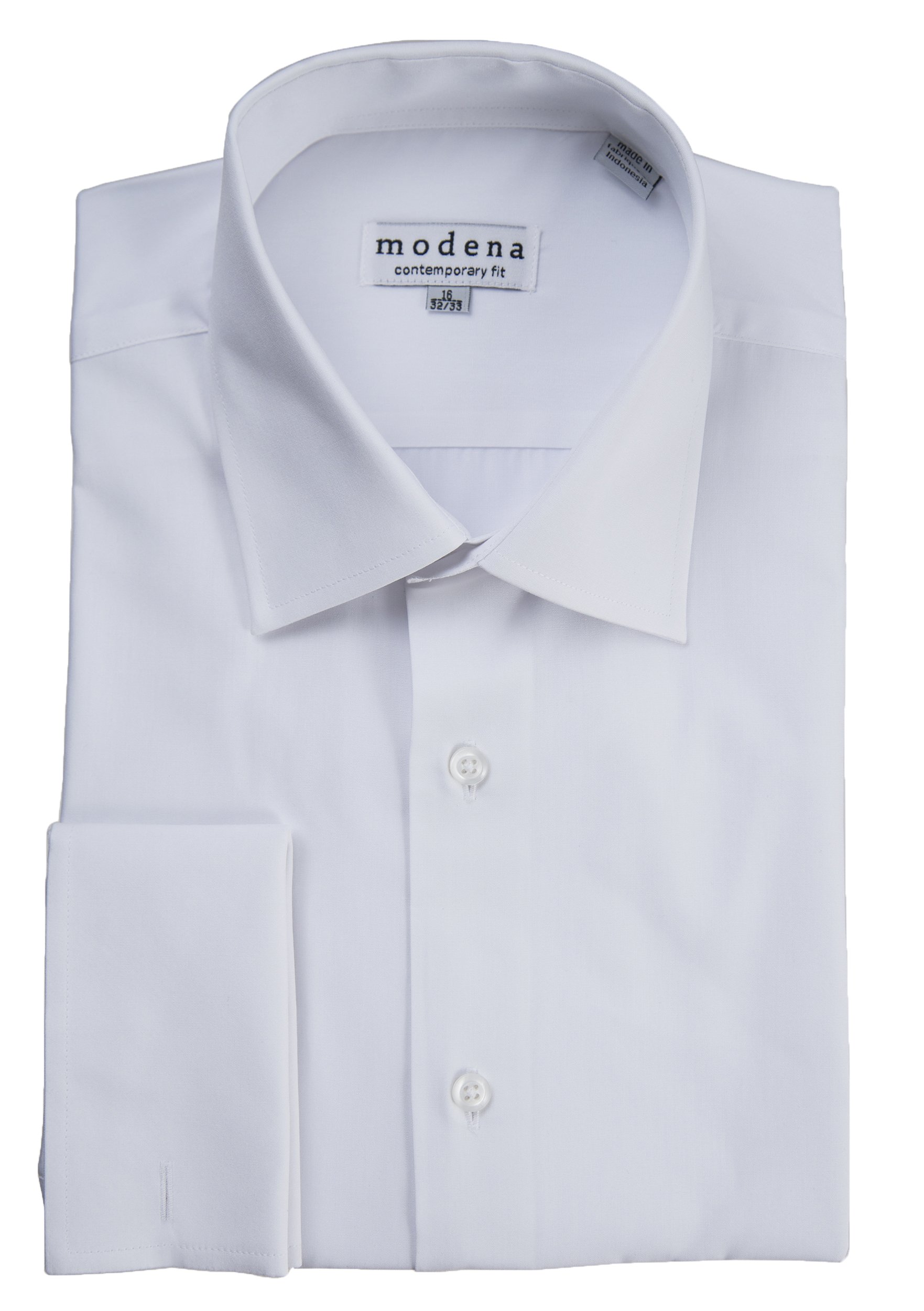 Modena Men’s Contemporary (Slim) Fit French Cuff Solid Dress Shirt - Picture 10 of 10