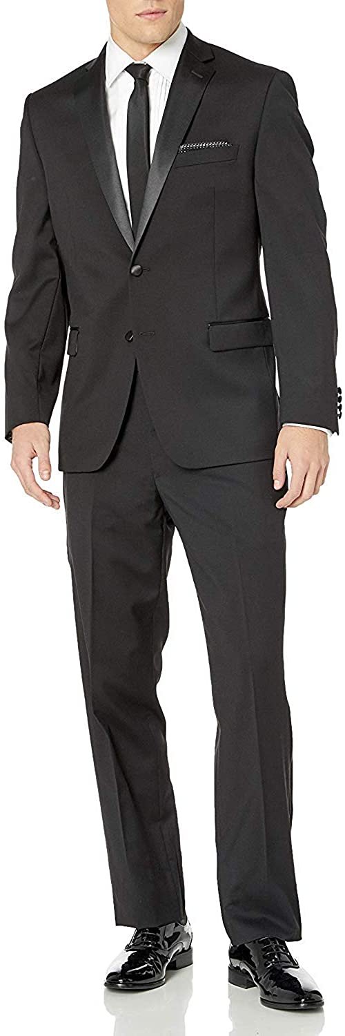 Adam Baker Men's Regular Fit Two Button Notch Lapel Tuxedo Suit