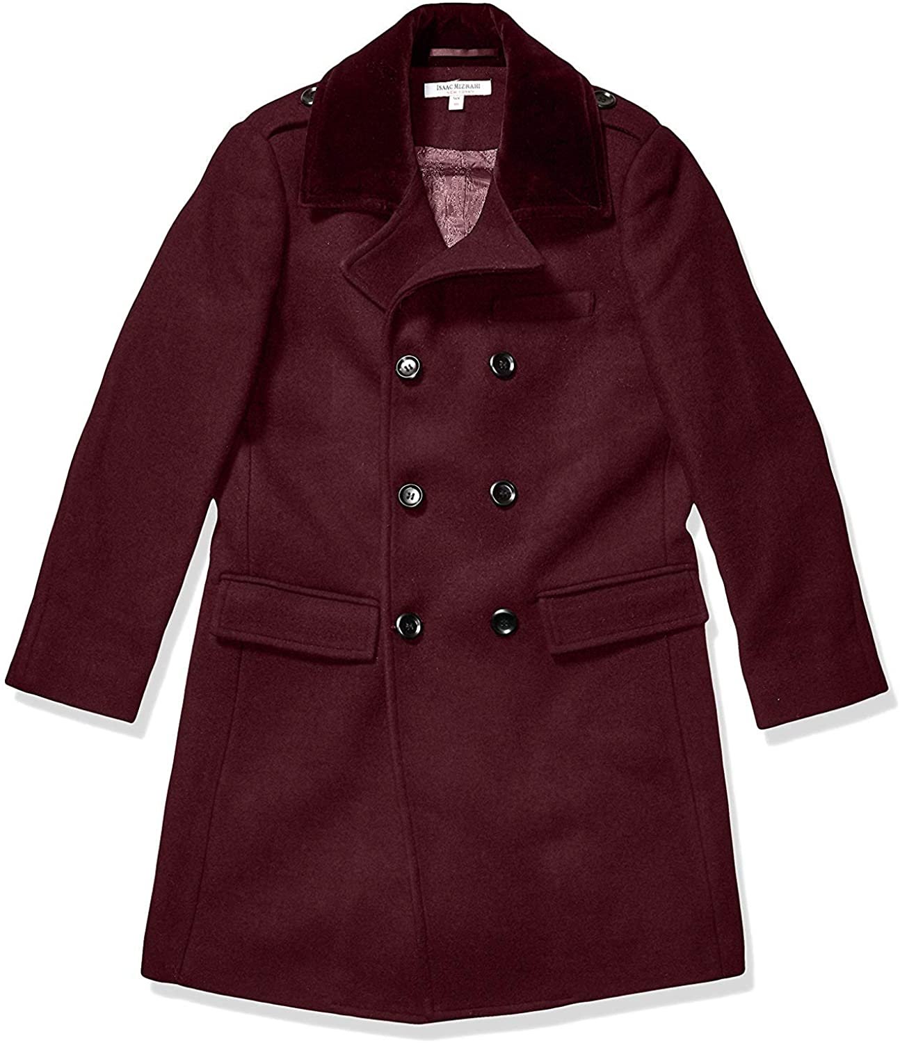 Isaac Mizrahi Boy's Velvet Collar Quilt Lined Wool Blend Peacoat - Colors - Picture 16 of 19