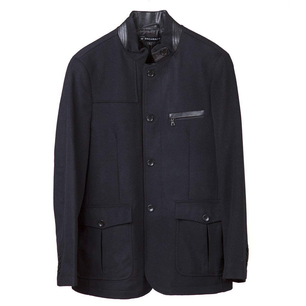 Bachrach Men's Single Breasted Jacket Wool Blend Mid Weight Walker Coat