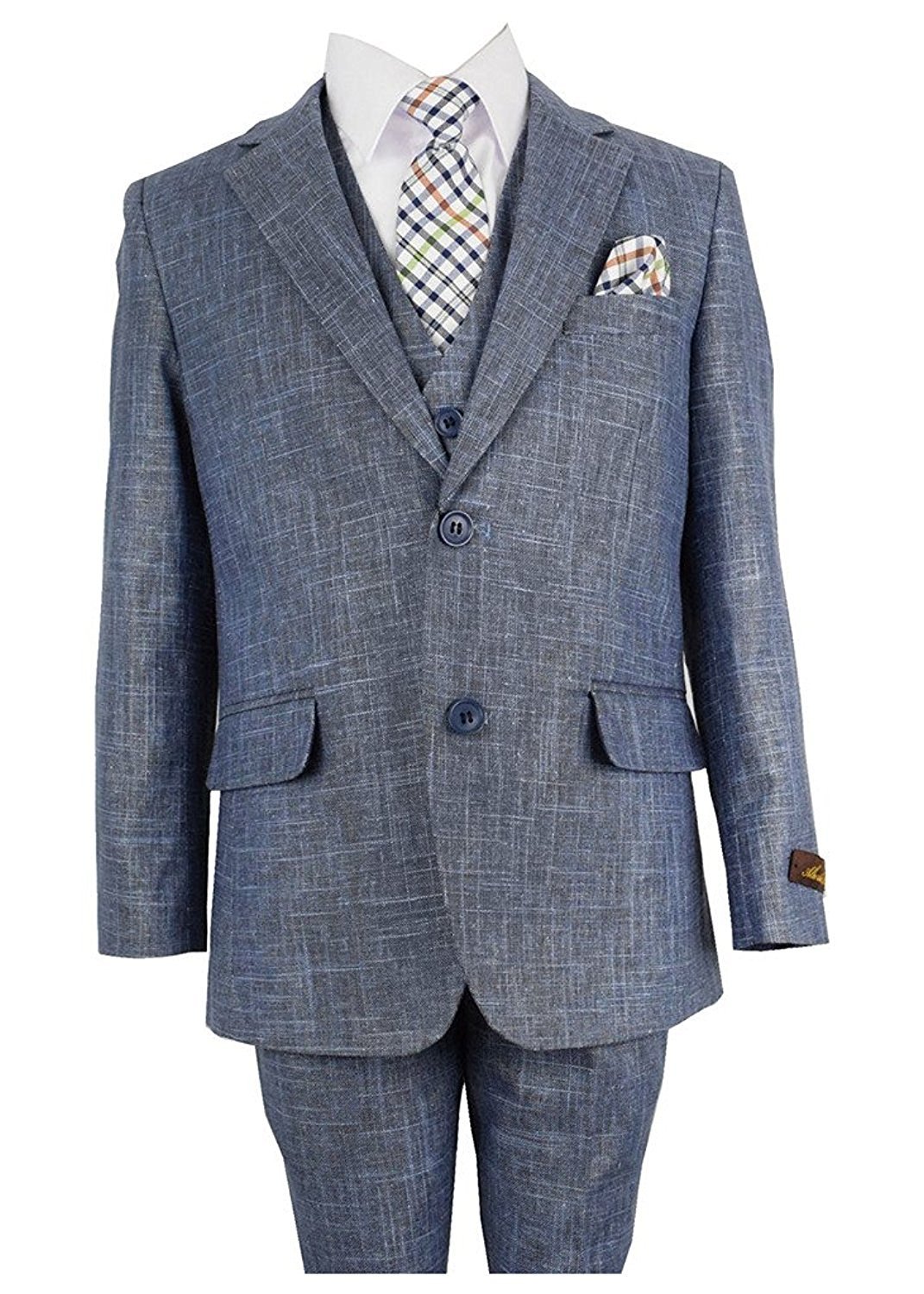 Boy's Regular Fit Formal 5 Piece Linen Suit Set - CLEARANCE, FINAL SALE! - Picture 4 of 5