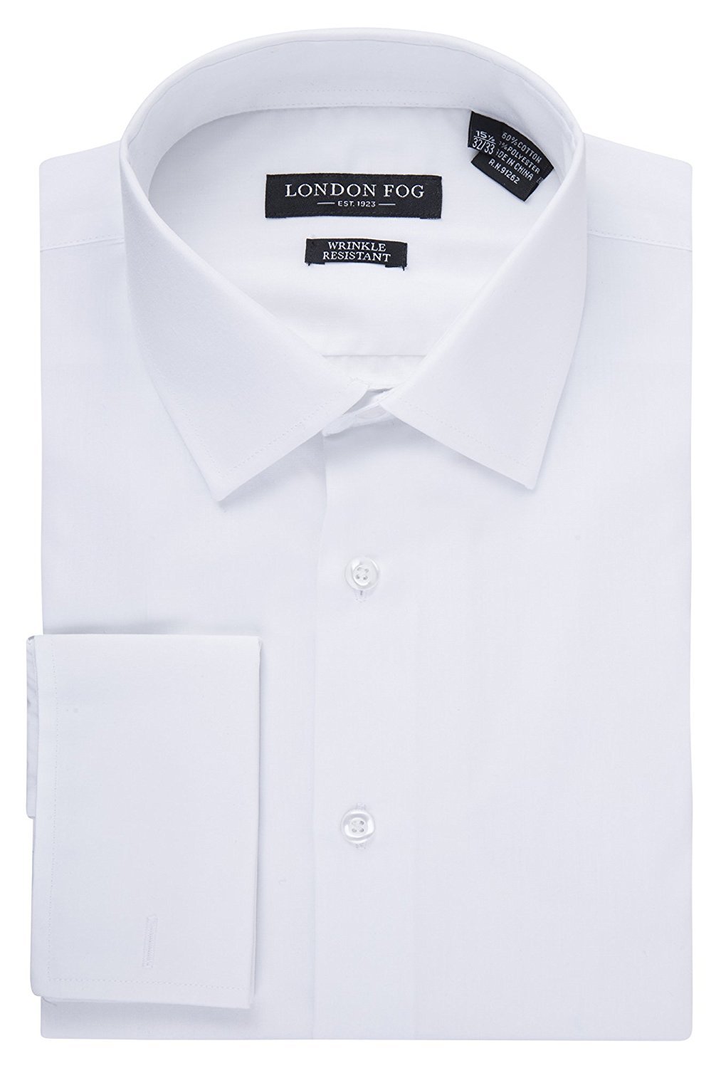 London Fog Men's Slim Fit Spread Collar 
