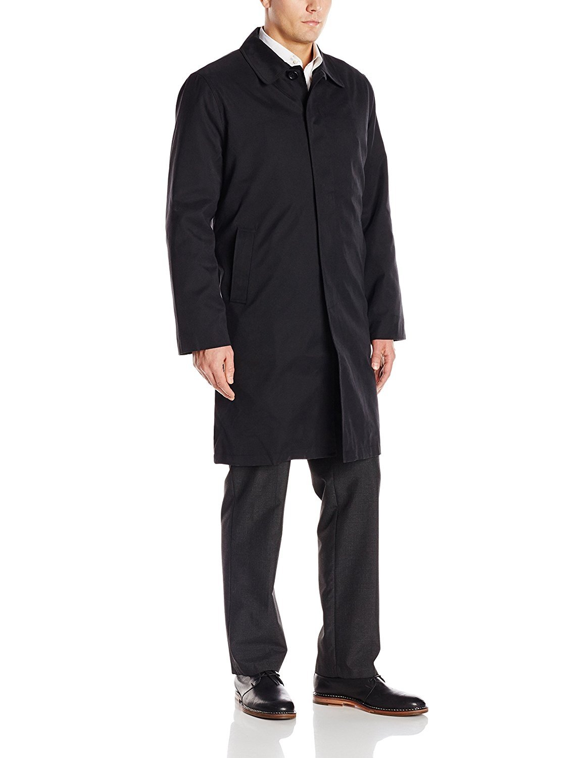 Pre-owned London Fog Men's Durham Rain Coat With Zip-out Body In Black