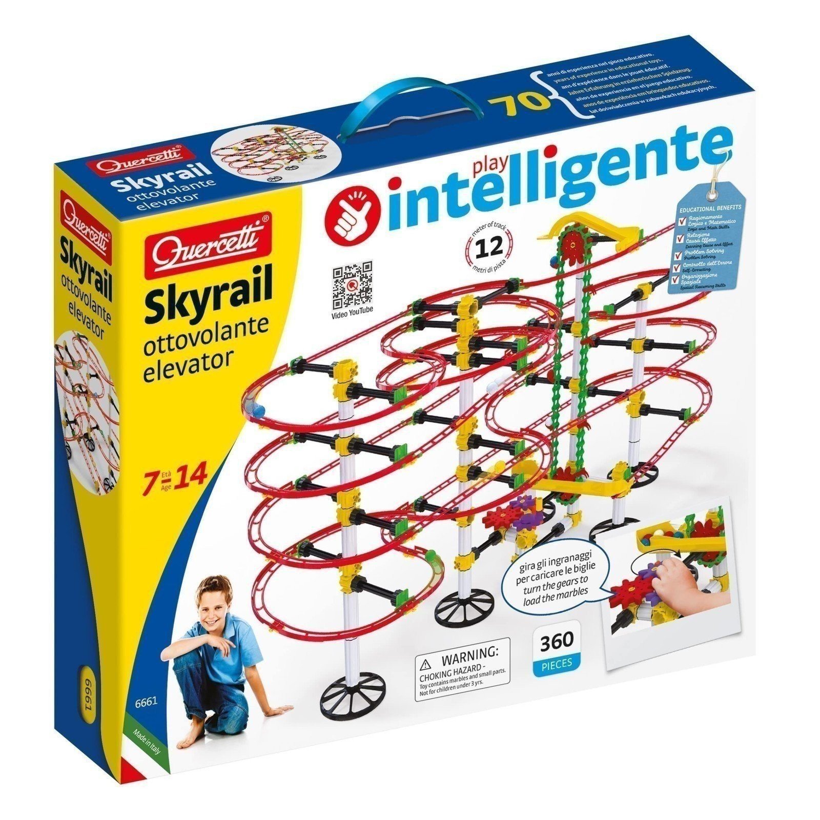 Quercetti Skyrail Ottovolante Elevator, 360 Piece Marble Run Roller Coaster... - Picture 1 of 6