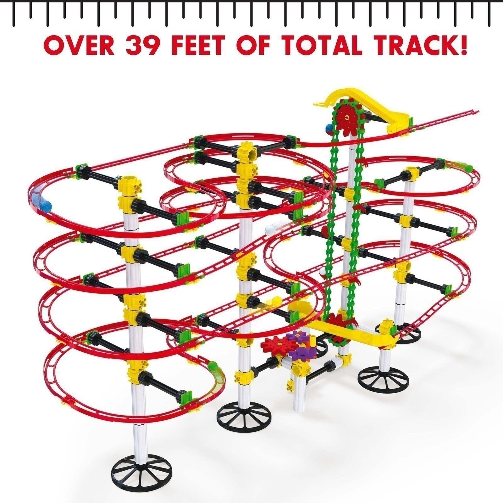 Quercetti Skyrail Ottovolante Elevator, 360 Piece Marble Run Roller Coaster... - Picture 4 of 6
